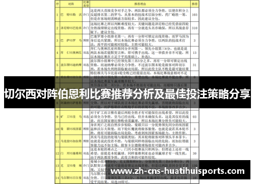 切尔西对阵伯恩利比赛推荐分析及最佳投注策略分享